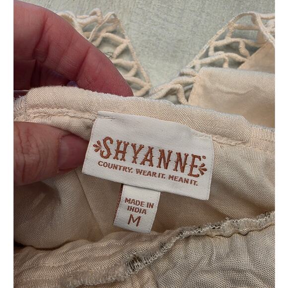 Shyanne Women's Embroidered Lace Peasant Dress Medium Western Cowgirl Festival - Picture 8 of 11